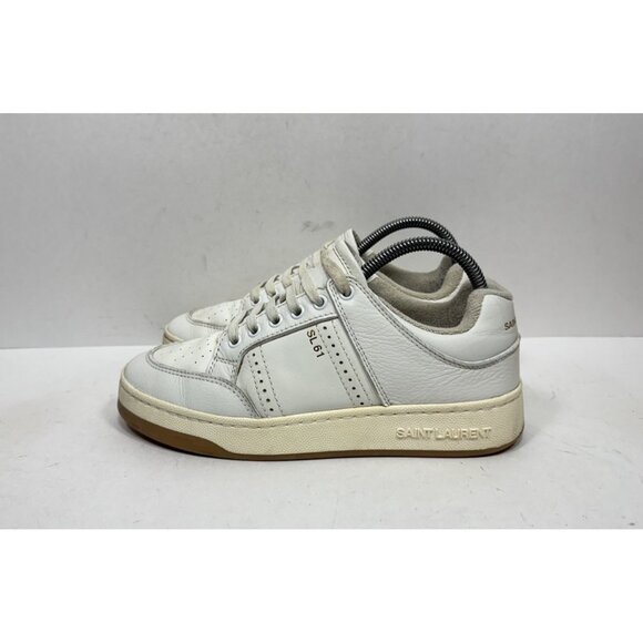 Saint Laurent SL 61 Low 699712 White Casual Shoes Sneakers Womens Size 8.5 /38.5 - Picture 3 of 8